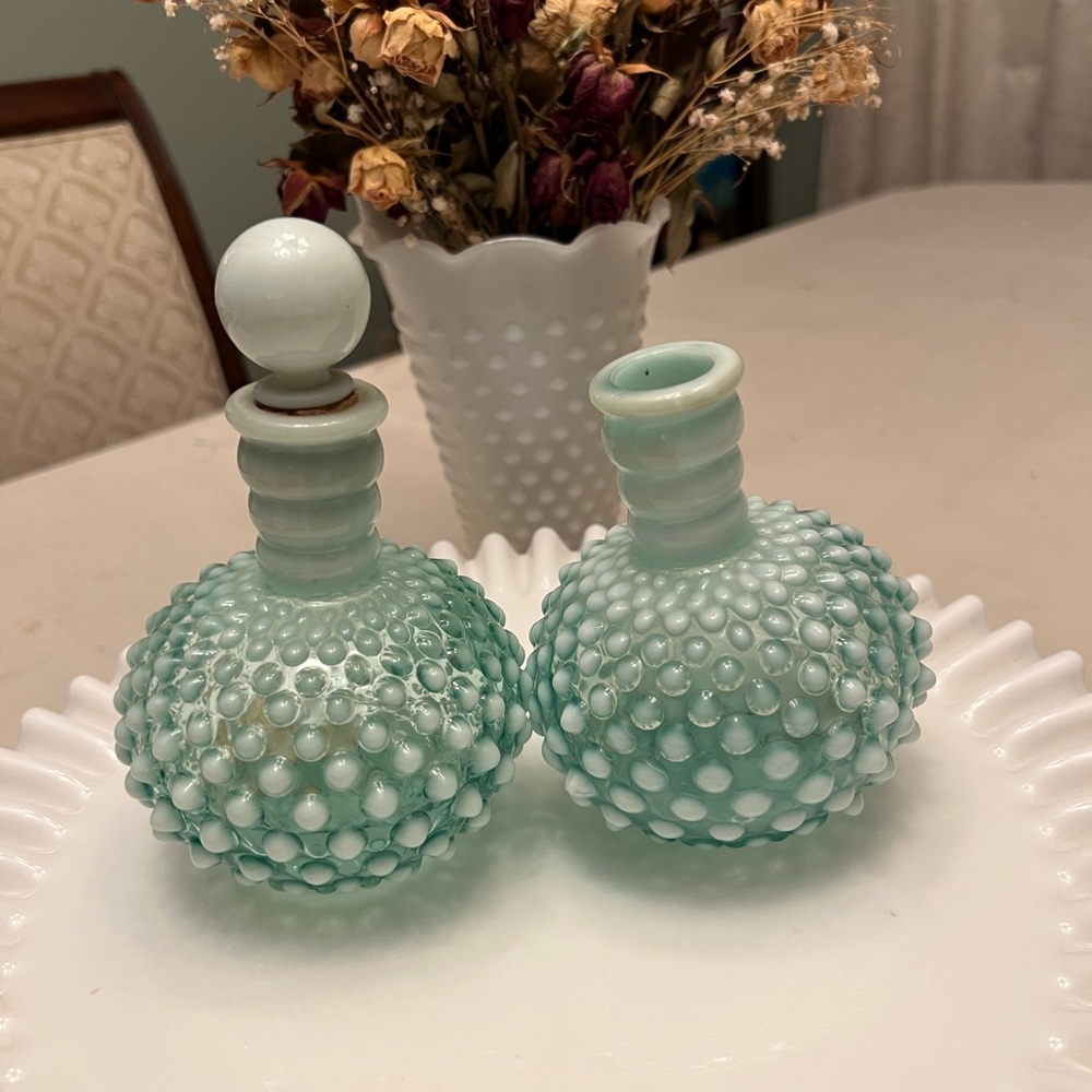aqua opal perfume bottle hobnails